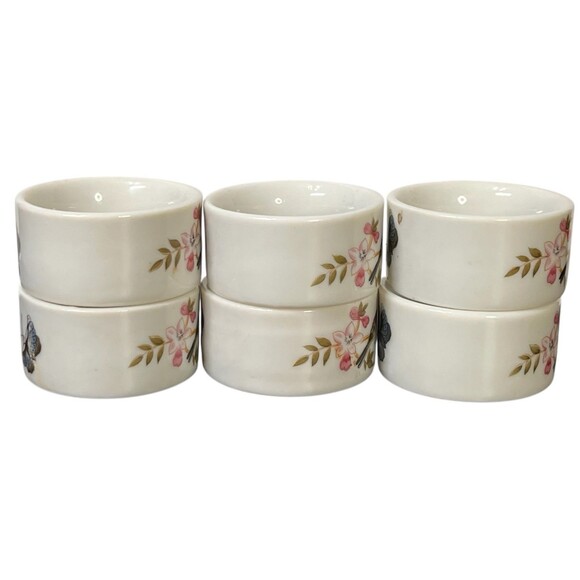 Shafford Chinese Garden with Bird, Butterfly, Flowers Napkin Rings Set 6 Japan A - Picture 8 of 16